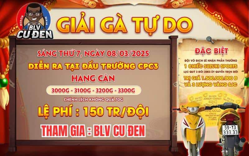 [Thông Báo] Giải Đấu Gà Tự Do Tại CPC3 Ngày 8/3/2025